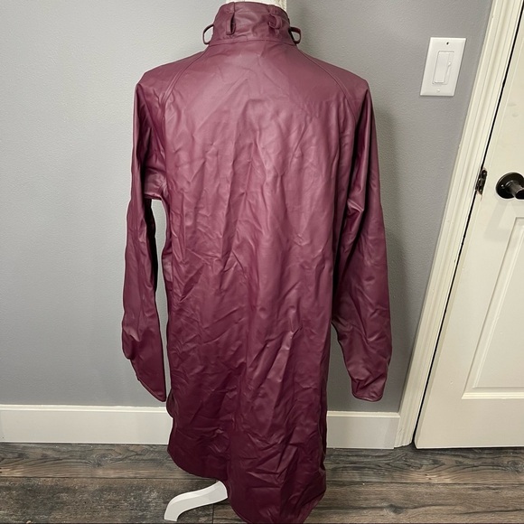 ILSE Jacobsen Hornbaek Raincoat Rain Trench Coat Size 38 Burgundy Purple Large - Picture 2 of 6